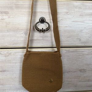 Lentino Artisan Brown Knit Shoulder Bag - Handmade